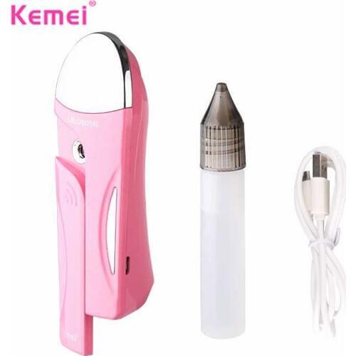 Kemei USB Facial Mist Sprayer Charging Facial Steamer Portable Spray Steamer Moisturizing Keep Skin Hydrated