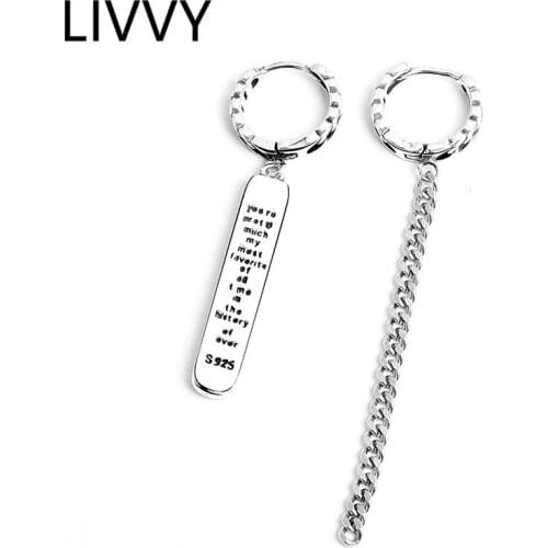 LIVVY Fashion Chain Tassel Rectangle Earrings Charm Women Trendy Jewelry Party Vintage Handmade Accessories Gifts