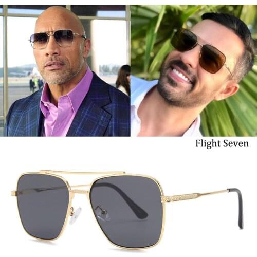 2021 Fashion Flight Seven 007 Rock Style Gradient Pilot Sunglasses For Men Square Luxury Brand Design Sun Glasses Oculos De Sol