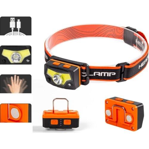 Headlamp Flashlight - Super Bright, Lightweight Head Lamp with XPG + COB Beads, Comfortable Headband, Headlight with Hook