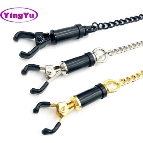 New style adjustable torture play Clamps metal Nipple clips breast Bondage Restraints Accessories Fetish bdsm sex toy