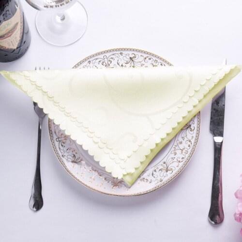 New Polyester Table Napkins Square Hemstitched Napkins Handkerchief Wedding Birthday Home Party Hotel Cocktail Tea Table Decor