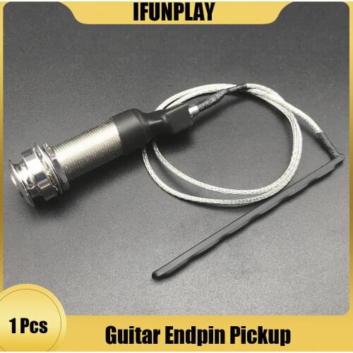 Durable Cylinder Guitar Endpin Preamp Pickup EQ Piezo Pickup 6.35mm Jack Socket with Ukulele Acoustic Pickup Piezo