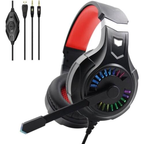 Professional Led Light Wired Gamer Headphones with Microphone for Ps4 Computer Bass Stereo Pc Gaming Headset