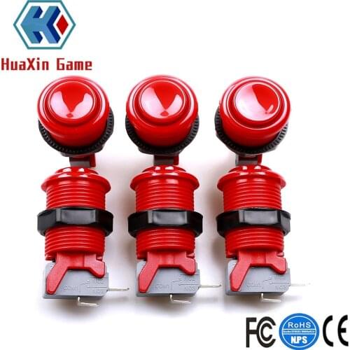 6 xHapp Style Standard American Push Buttoons With Microswitch For Arcade Machine Mame Jamma PC Games