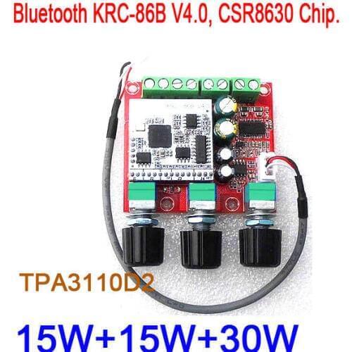 TPA3110 D2 30W+15W+15W 2.1 CH Bluetooth 4.0 receiver Subwoofer Audio Amplifier Board Stereo Amp for 12V 19v CAR power