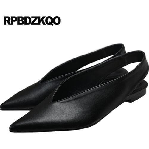 Pointed Toe Work Red Office Slingback Designer China Chinese Wedding Shoes Plus Size Slip On Women Large Black 2018 Dress Flats