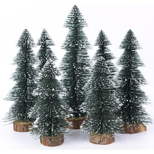 1pc Christmas Tree Sisal Silk Cedar Christmas Decor New Year Home Party Table Decorations Small Pine Green Christmas Tree Xmas