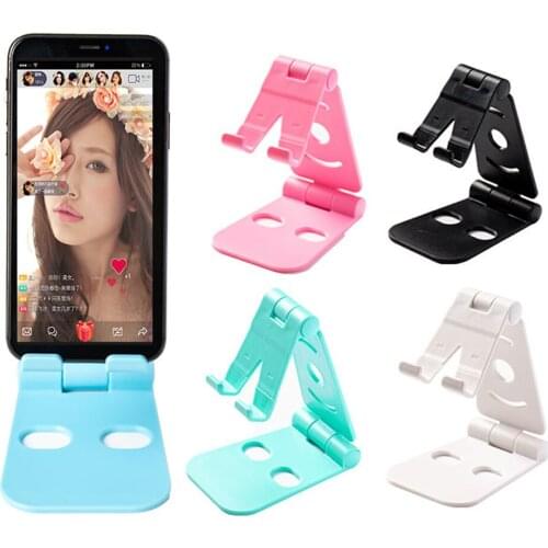 Universal Adjustable Mobile Phone Holder For iPhone Huawei Xiaomi Plastic Phone Stand Desk Tablet Folding Stand Desktop
