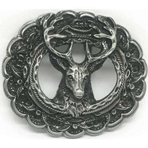 Vintage Western zinc alloy buckle hollow 3D deer head belt buckle for 4.0 belt accessories