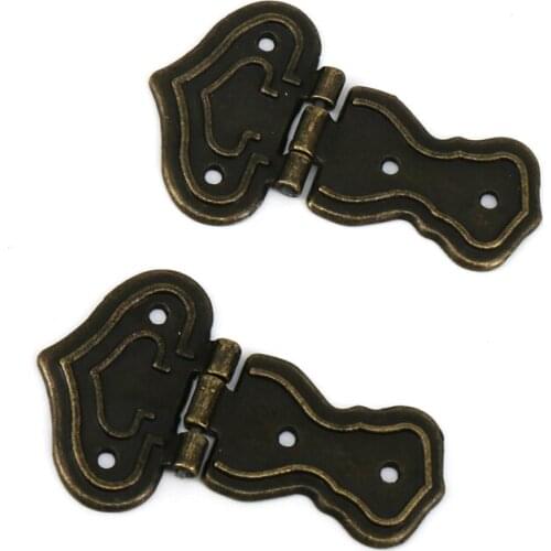 Vintage Bronze Cabinet Hinges for Wooden Box Gift Box Drawer Jewelry Box with Screws Pack of 4PCS