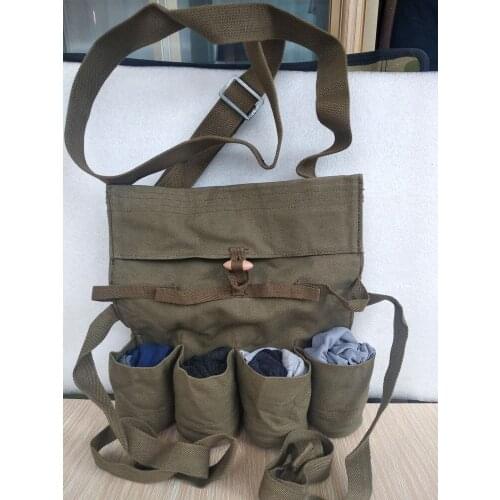 Vintage Chinese Army Soldier 3521 TYPE CHEST RIG Knapsack Military 4 Room Bag With Signet