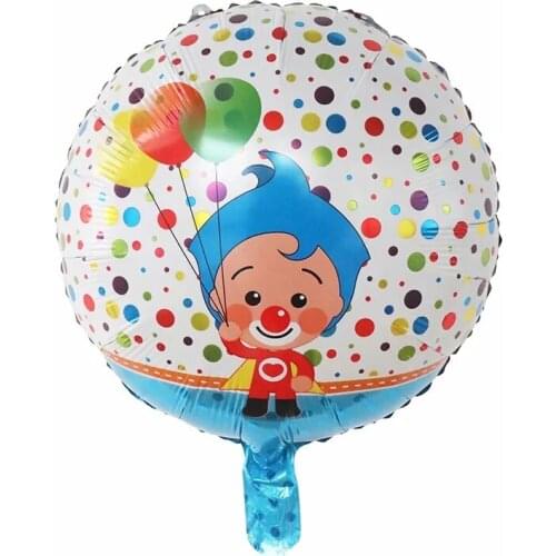 10pcs Cartoon Clown 18inch Plim Plip Clown Foil Balloons Birthday Party Decoration Supplie Baby Shower Air Globos Kids Toys