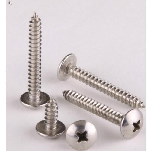 10PCS Stainless Steel 304 Large Flat Head Self Tapping Screws / Umbrella Head Self-Tapping Screw M4 * 50