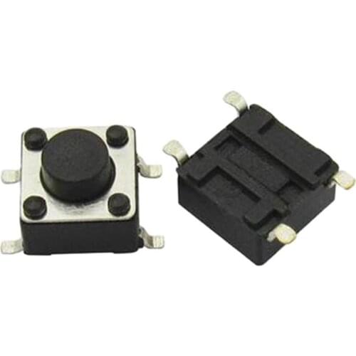 100pcs 6*6*5mm push button switch patch switches copper pin 4 pins buttons micro key wholesale price
