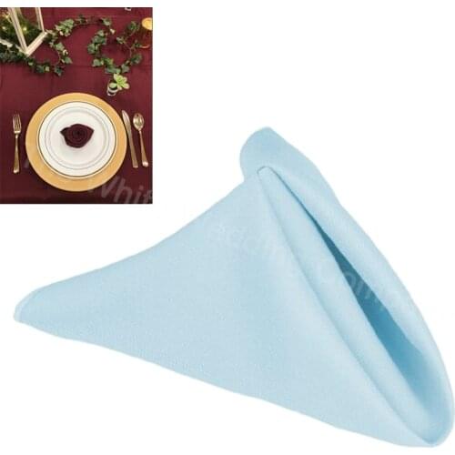 100pcs 16 x 16 inch Baby Blue Lovely Christmas Table Napkin Polyester Linen Napkins For Wedding Restaurant Decoration HAORUI