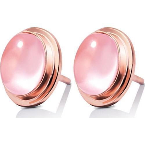 100% 925 sterling silver fashion natural pink opal stone stud earrings for women wholesale jewelry birthday gift drop shipping