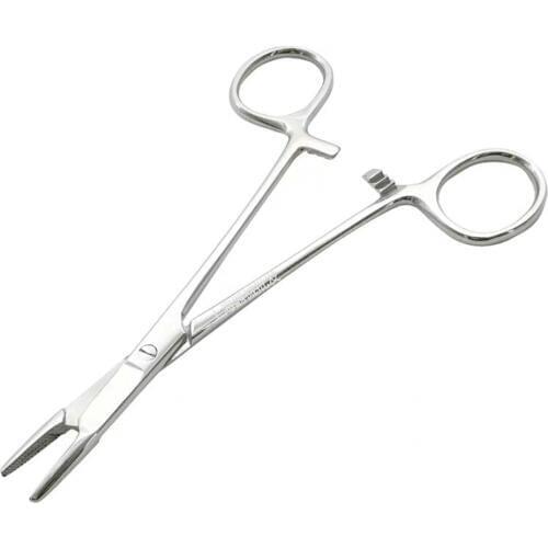 14cm 1pcs Dental Surgical Tweezers with Scissors Straight Hemostatic Forceps Stainless Steel