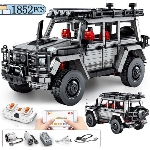 1852Pcs City Remote Control SUV Off-Road Vehicle Building Blocks Creator Technical RC Car Truck MOC Bricks Toys For Children