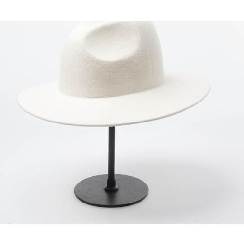 2021 Fall 100% Wool Fashionable High Quality White Felt Boater Fedora Hat