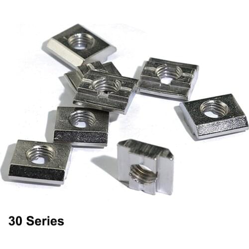 50pcs 20pcs M4 M5 M6 M8 T Block Square nuts T-Track Sliding Hammer Nut for Fastener Aluminum Profile 3030