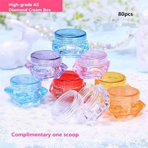 80pcs 3g /5g Cosmetic Jar Small Empty Cosmetic Refillable Bottles Plastic Eyeshadow Makeup Face Cream Container Cosmetic Tool