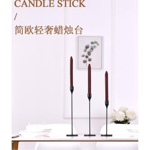 Black candlestick, candle cup decoration, American home, candlelight dinner, wedding, iron candlestick, metal ornaments