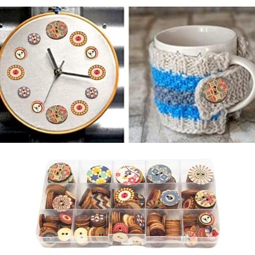 Wood Buttons 2 Holes Sewing Crafts Coat Decorative Accessories