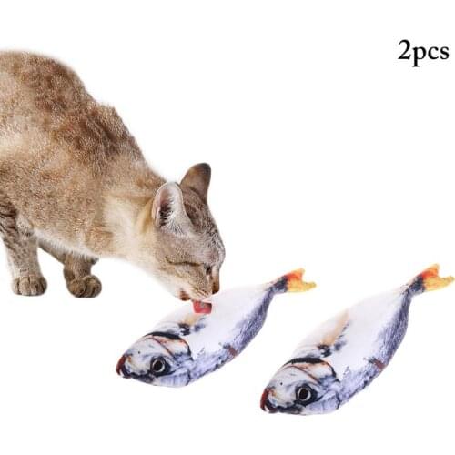 Dorakitten 2Pcs/Set Fish Shape Cat Toys Creative Lifelike Plush Catnip Toy Cat Chew Toy Cat Teaser Pet Supplies Cat Favors