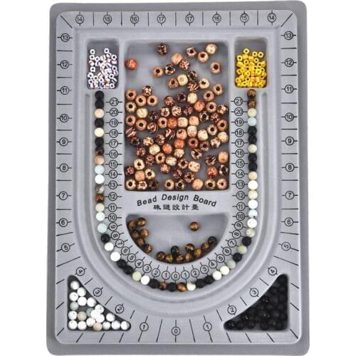 Flocked Bead Board Beading Measuring Tools Jewelry Design Board For Necklace Bracelet DIY Jewelry Making Craft Tool