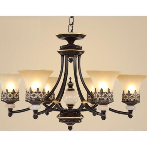 European style American Iron Chandelier retro living room restaurant chandelier modern bedroom clothing store coffee shop lights