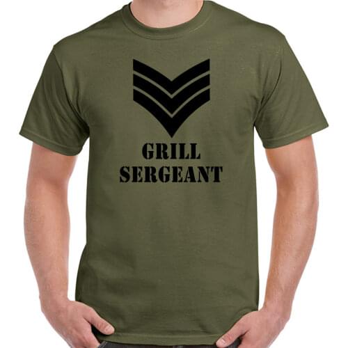 Fashion T-Shirts Summer Straight 100% Cotton Grill Sergeant Mens Funny BBQ T-Shirt Gift Present Bbq Chef Fathers Day Cook Hat