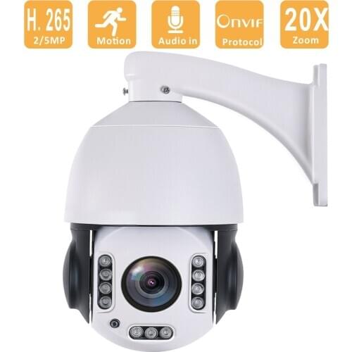 HD 1080P 20X Optical Zoom PTZ Auto Tracking IP Camera Audio in Outdoor CCTV Security Video Camera