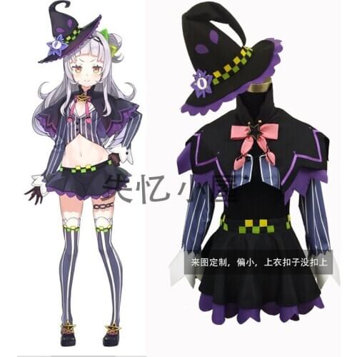 Hololive VTuber Minato Murasaki Shion Witch Dress Uniform Cosplay Costume Halloween Party Outfit For Women Girls 2020 NEW