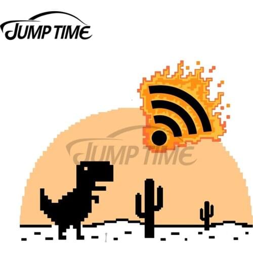 JumpTime 13 x 5.7cm For Dinosaur Funny RV Car Stickers Windows Scratch-proof Cartoon Vinyl Car Wrap Waterproof Decal