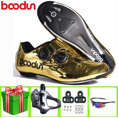 BOODUN Carbon Fiber Road Cycling Shoes New Ultralight Self-Locking Pro Bike Shoe Breathable Bicycle Racing Athletic Sneakers Men
