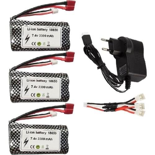 7.4V 3300MAH lipo Battery 18650 2S for Q46 Wltoys 12427 12428 12423 12401 12402A 12403 12404 FY-03 FY01 FY02 RC Car Spare Parts