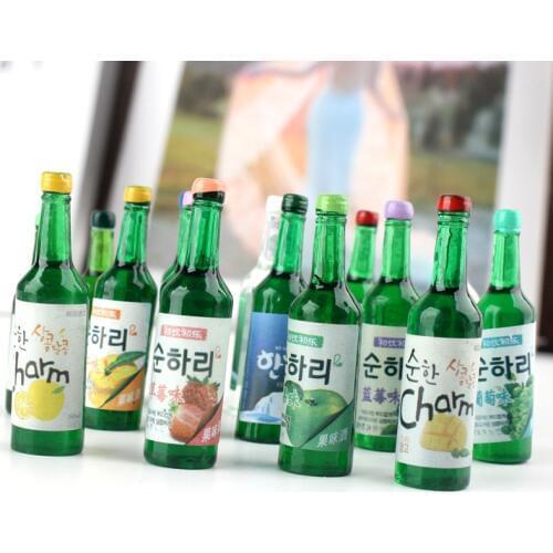 1/6 Dollhouse Miniature Korea Fruit Soju Wine Bottle Model Pretend Play Doll Food Drinks for Blyth BJD Toy Accessories