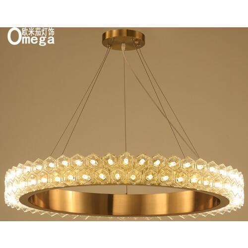 Postmodern minimalist creative LED wine glass ring light luxury chandelier living room dining room bedroom study designer lamps