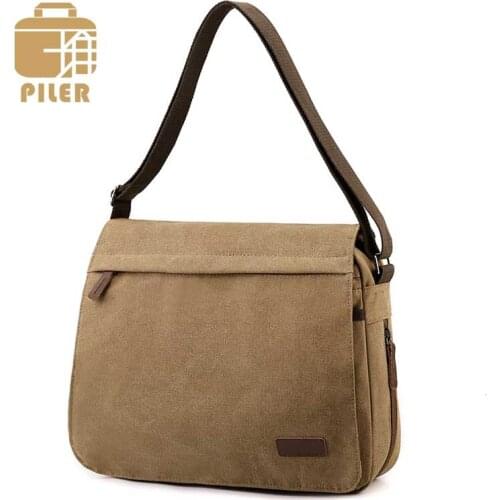 Men Canvas Messenger Bag Vintage Travel Shoulder Bag Laptop Computer Bag Business Casual Canvas Crossbody Bags for Man Handbag