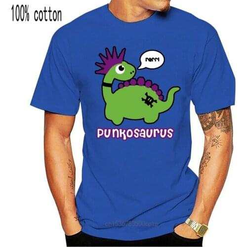 Mens Punk Dinosaur Dino Punkosaurus Cute Funny T-shirt S-XXL