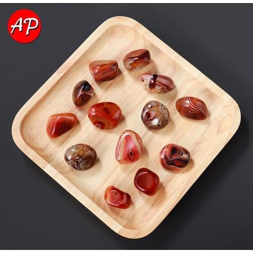 Natural crystal Twining agate raw stone Large particle polished red agate Stone ornaments for Garden fish tank decoration