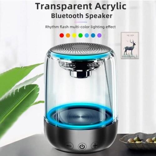 New TWS Wireless Bluetooth Speaker LED Colorful Light Soundbar 6D Stereo HIFI Support TF Card Subwoofer Portable Mini Sound Box