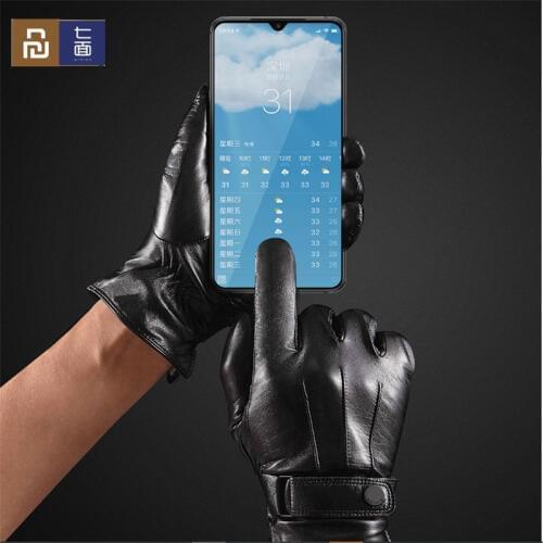 New Youpin Qimian Lambskin Touch Screen Gloves Spanish Raw Winter Autumn Thicken Warm unisex for driving,moto,fishing