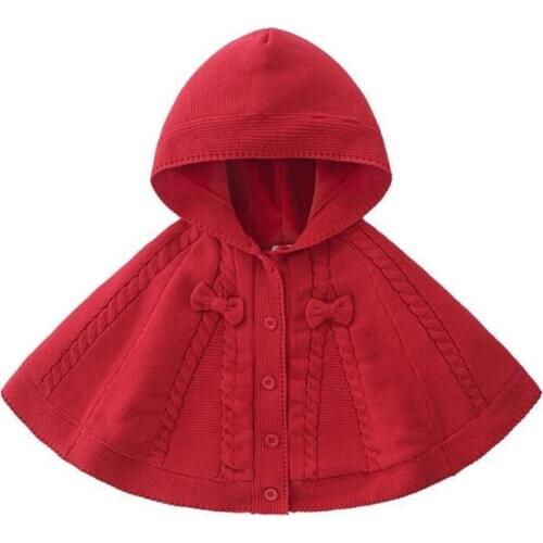 2020 Autumn Winter Girls Knitted Kids Cardigan Coat 0-4Yrs New Baby Girls Cute Cloak Children Clothing