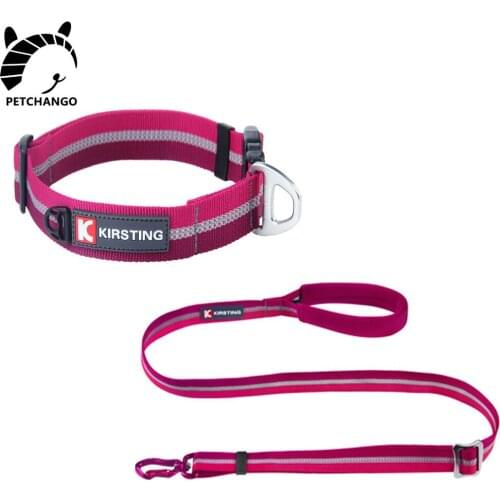 Dog Collar 3M Reflective Collar Leash Set for Dogs Adjustable Nylon Collar Matching Leash Small Medium Large Dogs Pet Supplies