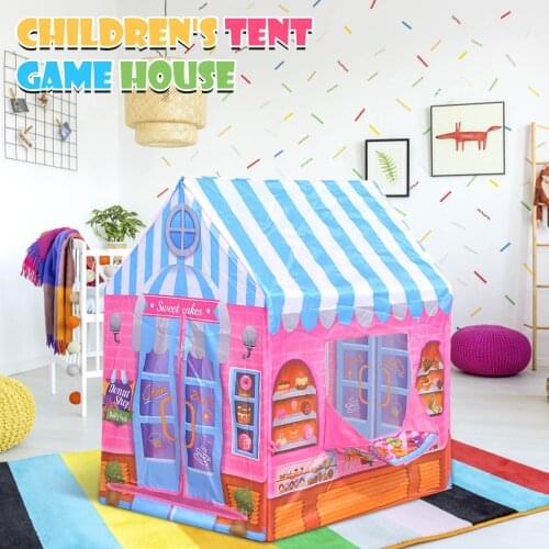 Tent Dessert Shop Childrens DIY Tent Play Tents Indoor Baby House Kids Pretend Playhouse Children Portable Foldable Toy Tents