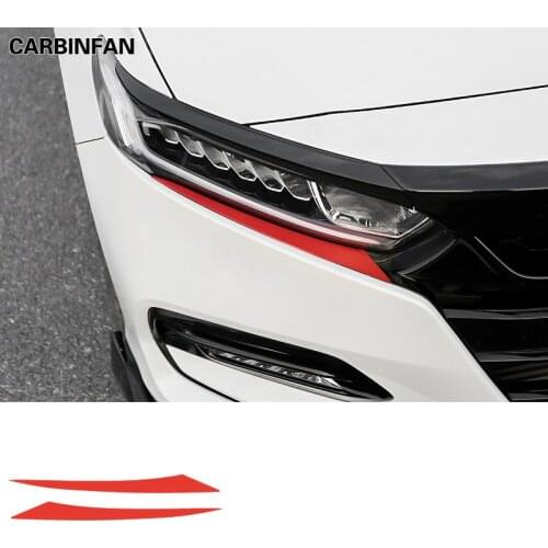 Front Headlight Film Decal Stickers Carbon Fiber Eyebrow Protective Stickers For Honda Accord 10th 2018 2019 Car Stylings C1634