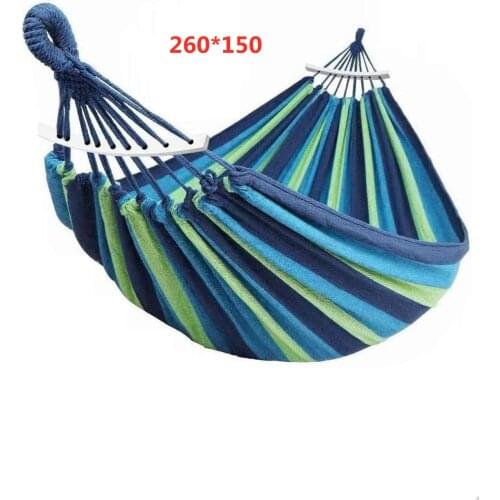 Canvas Stripe Hang Bed Hammock Double Single People Outdoor Hammock Portable Garden Hammock Sports Home Travel Camping Swing