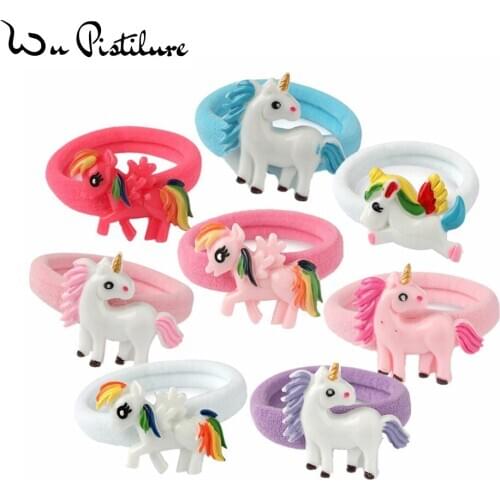 New Cartoon Unicorn Elastic Hair Band Women Headbands Kids Hair Accessories Girls Accessories Hairband Party Supply 10pcs/Lot